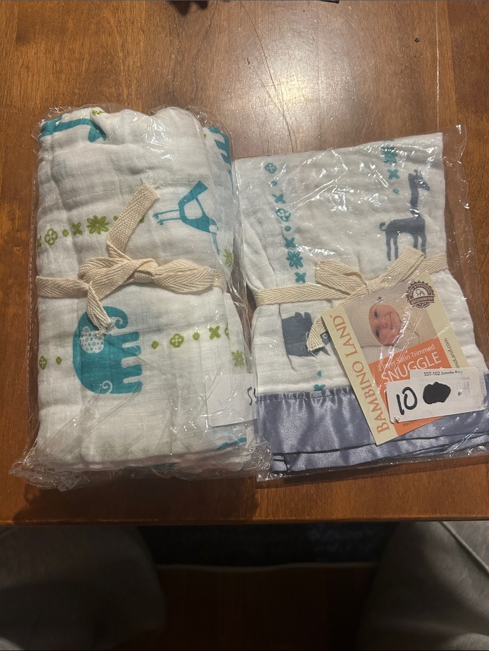 Teal & Gray Baby Muslin Swaddle Set